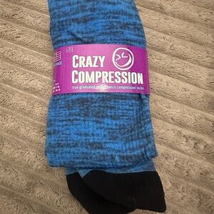 Crazy compression-Blue and Black Socks